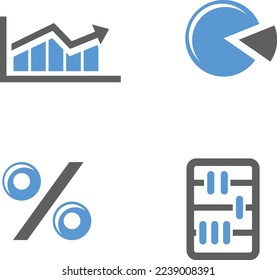 Vector illustration finance accounting icon set symbol isolated on white background