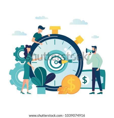 vector illustration finance. graphic elements are a beneficial investment in investing in a successful business in a short period of time. A cohesive team of people working on business vector