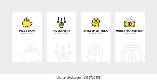 VECTOR ILLUSTRATION OF FINANCE LINE ICON SET