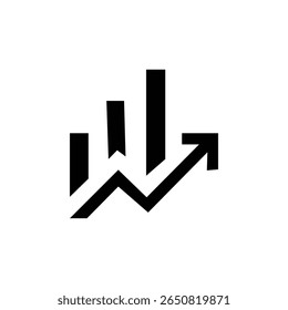 Vector illustration of finance mode icon. Trending up in finance mode icon.