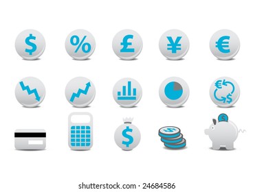 Vector illustration of financial buttons. You can use it for your website, application, or presentation