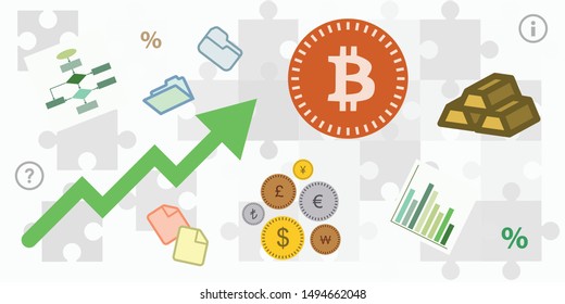 vector illustration of financial charts algorithms and gold for stock market and investing visuals