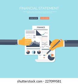 Vector illustration of financial concept background. Business solutions and money saving. Company strategy and management.Administrative planning.