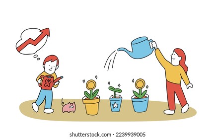 Vector illustration of financial concept. diversified investment.