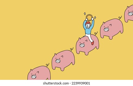 Vector illustration of financial concept. money management, cost optimization, money and savings.