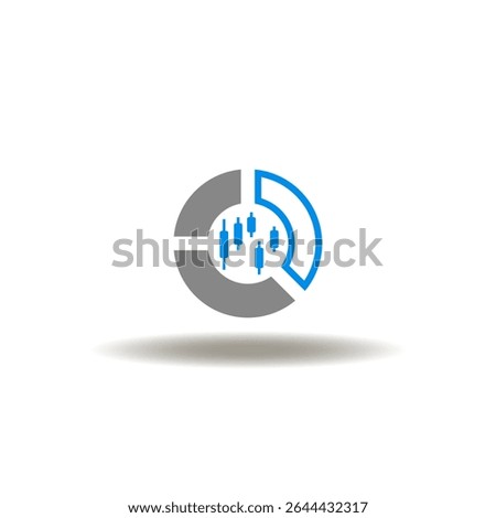 Vector illustration of financial diagram with candle stick indexes. Symbol of RSI Relative Strength Index. Icon of finance trading investing analyzing.