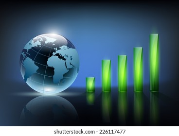 vector illustration of financial graph chart