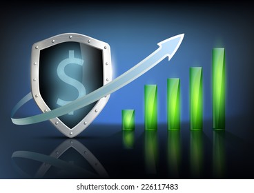 vector illustration of financial graph chart