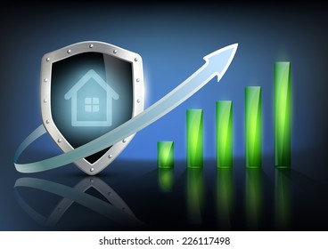 vector illustration of financial graph chart
