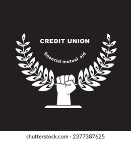 Vector illustration of financial mutual assistance through Credit Union