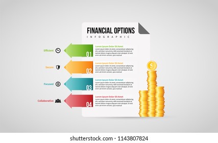 Vector illustration of Financial Options Infographic design element.