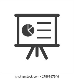 Ilustración vectorial del icono de presentación de informes financieros sobre fondo blanco