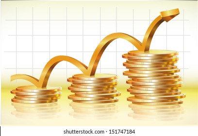 Vector illustration of financial success and business success