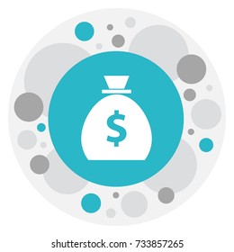 Vector Illustration Of Financial Symbol On Sack Icon. Premium Quality Isolated Holdall Element In Trendy Flat Style.
