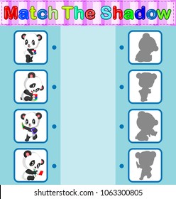 vector illustration of Find the correct shadow of the panda