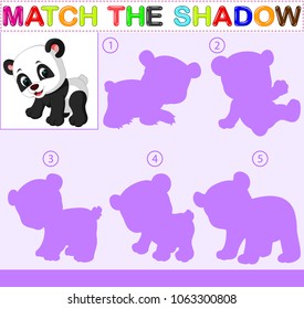 vector illustration of Find the correct shadow of the panda