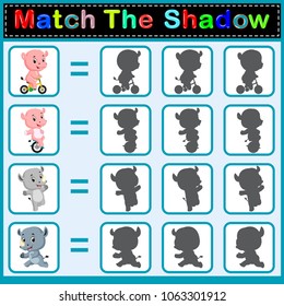 vector illustration of Find the correct shadow
