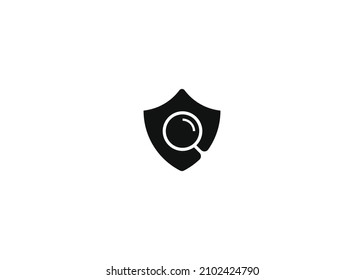 ilustración vectorial del icono del logotipo de la protección de búsqueda o del icono del logotipo del escudo de búsqueda.