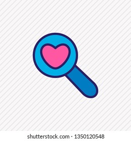 Vector illustration of find love icon colored line. Beautiful love element also can be used as search icon element.