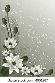 Ilustración vectorial - loto floreciente fino