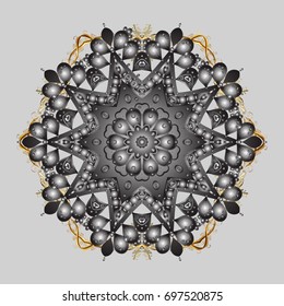 Vector illustration. Fine snowflake. Abstract winter ornament. Isolated cute snowflakes on colorful background. 