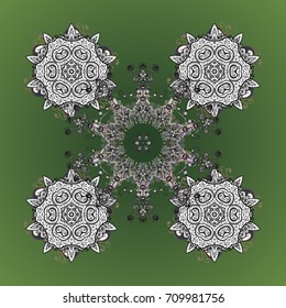 Vector illustration. Fine snowflake. Round vector snowflake. Abstract winter ornament. Isolated cute snowflakes on colorful background.