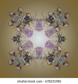 Vector illustration. Fine winter ornament. Isolated of vector snowflakes. Snowflakes collection.