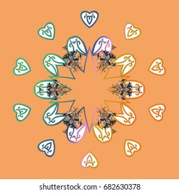 Vector illustration. Fine winter ornament. Isolated of vector snowflakes. Snowflakes collection.