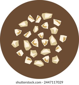 Vector illustration of finely crushed crushed nuts.