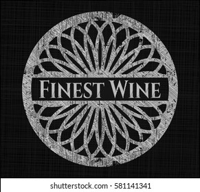 Ilustración vectorial si el emblema de la pizarra de vino fino está en la pizarra negra
