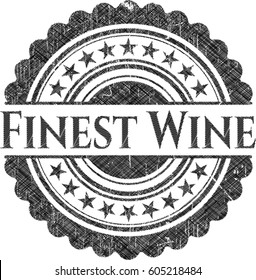 Vector illustration of Finest Wine written with chalkboard texture
