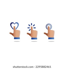 vector illustration of finger click symbol
