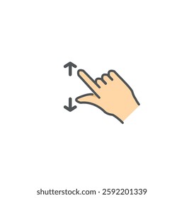 vector illustration of a finger hand design enlarges the size of the image on the screen.