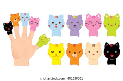Vector illustration with finger puppets.