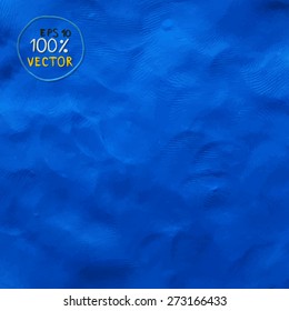 Vector illustration finger textured blue color background. Plasticine modeling.