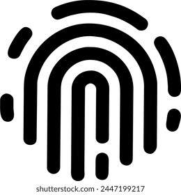 vector illustration of a fingerprint. The fingerprint is black and white, and it is isolated on a transparent background.