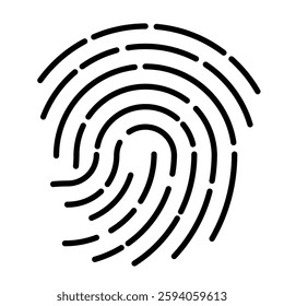 Vector illustration fingerprint black and white