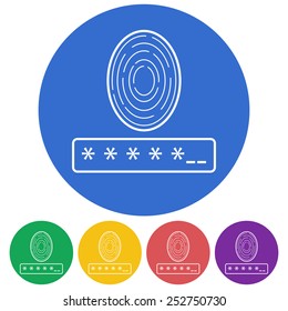 Vector illustration of fingerprint icon.