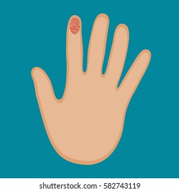 Vector illustration of a fingerprint on a hand