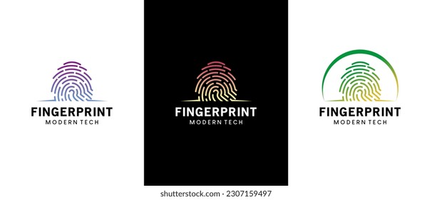 Vector illustration of fingerprint for personal identity identification logo