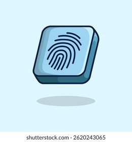 Vector illustration of fingerprint scanning biometric lines representing digital identification and secure authentication Scalable vector format suitable for websites apps infographics.