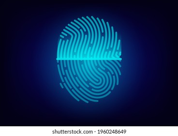 Vector illustration of fingerprint scanning used for advertisement editing