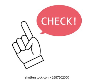 Vector illustration of fingers. Index finger.