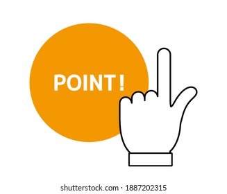 Vector illustration of fingers. Index finger.