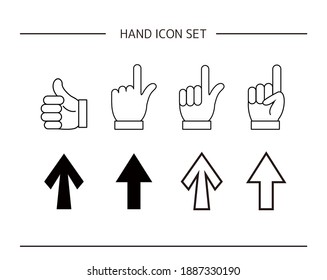 Vector illustration of fingers. Index finger.