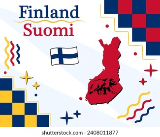 Vector illustration of Finland, background
