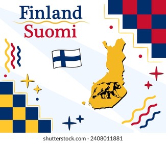 Vector illustration of Finland, background
