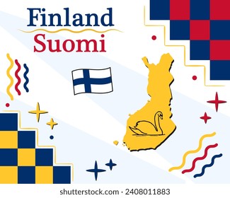 Vector illustration of Finland, background
