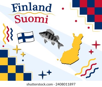 Ilustración vectorial de Finlandia, fondo
