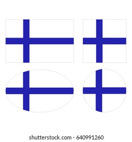 vector illustration of Finland flags